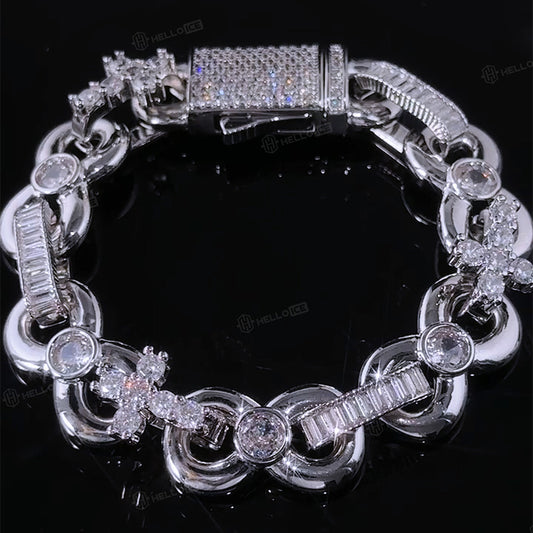 12mm Baguette Cut Cross Bracelet