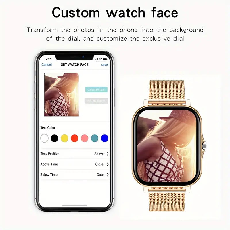 The New 1.85-inch Full-touch HD Fashion Smart Watch Has (dialing, Answering) Wireless Call Function, Massive Watch Face, Sports Monitoring, Sleep Monitoring, Suitable For Android And Apple Mobile Phones, The Perfect Gift For Men And Women