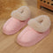 Women'S Preppy Solid Color Slip on Furry Slippers, Soft Warm Plus Fleece House Shoes