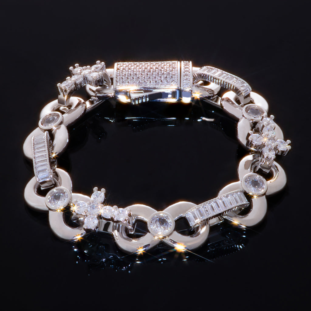 12mm Baguette Cut Cross Bracelet