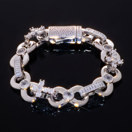 12mm Baguette Cut Cross Bracelet