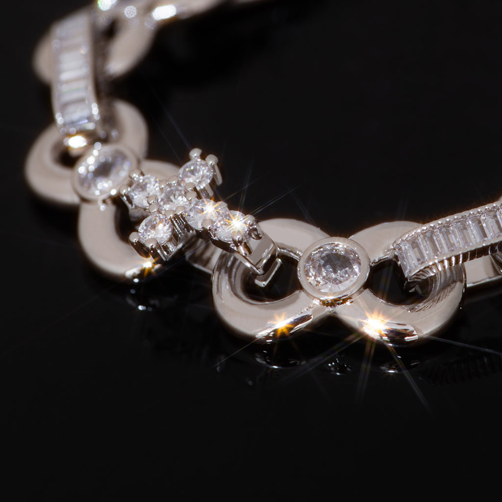 12mm Baguette Cut Cross Bracelet