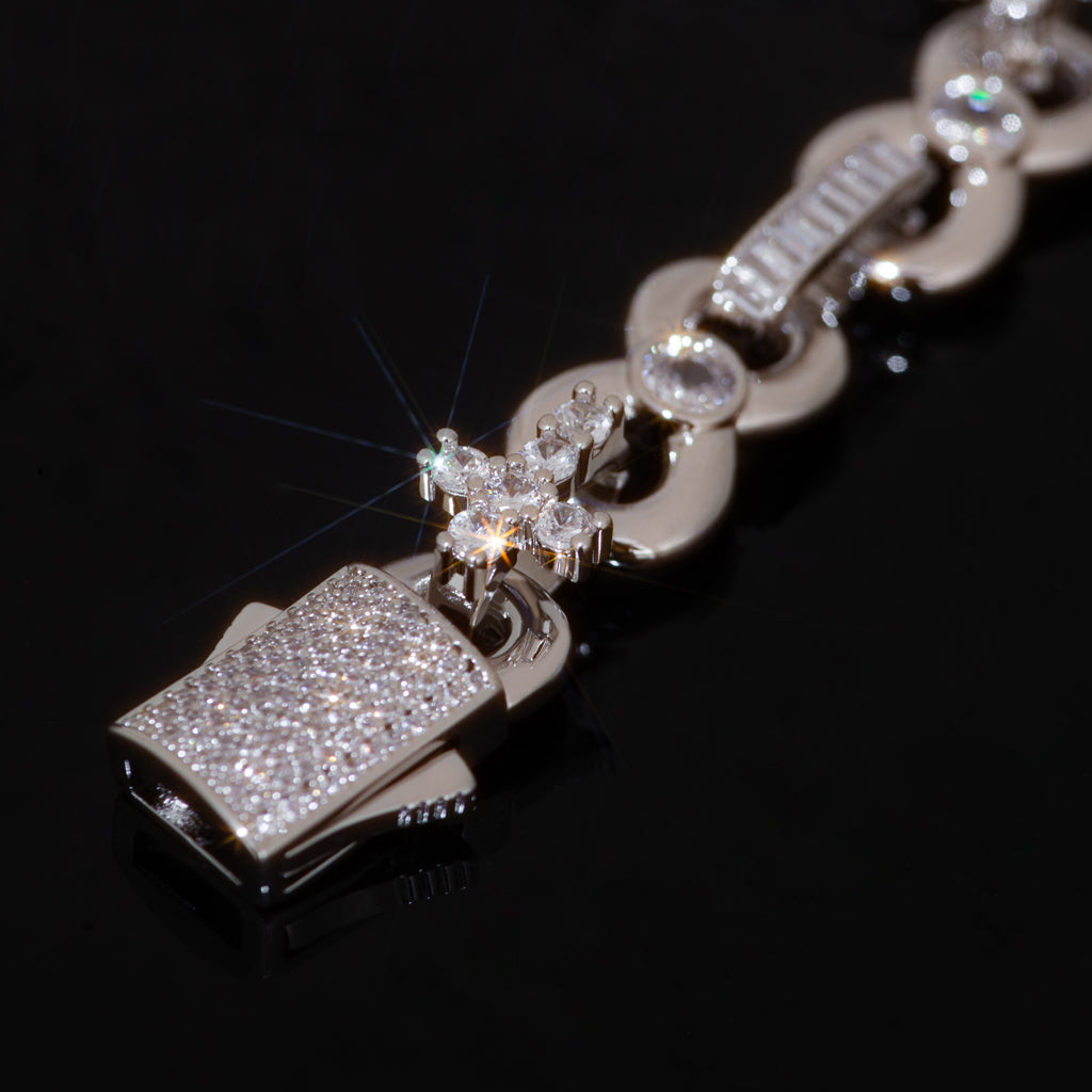 12mm Baguette Cut Cross Bracelet