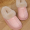 Women'S Preppy Solid Color Slip on Furry Slippers, Soft Warm Plus Fleece House Shoes