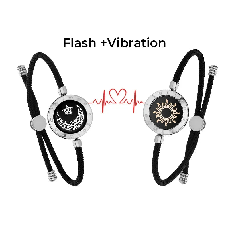 TOTWOO Long Distance Touch Bracelets for Couples, Vibration & Light up for Love Couples Bracelets | Long Distance Relationship