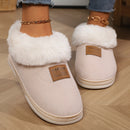 Women's Faux Fur Lined Slippers, Indoor Warm Plush House Shoes, Non-Slip Soft Sole Bedroom Footwear