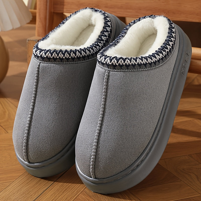 Women's Cozy Fleece Lined Slippers, Soft Sole Winter Warm Indoor/Outdoor Shoes with Non-Slip