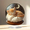 Boho-Chic Acrylic Cat Snow Globe Decor - Dreamy Kitten Under Moonlight, Perfect for Home, Office & Cafe Display, Ideal Gift