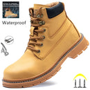 Latest Design Winter Plush Safety Boots Men Waterproof Steel Toe Indestructible Shoes