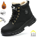 Fashion Winter Warm Men Work Safety Boots Waterproof Indestructible Steel Toe Cap Shoe