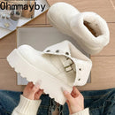 Winter Warm Plush Women Chunky Snow Boots