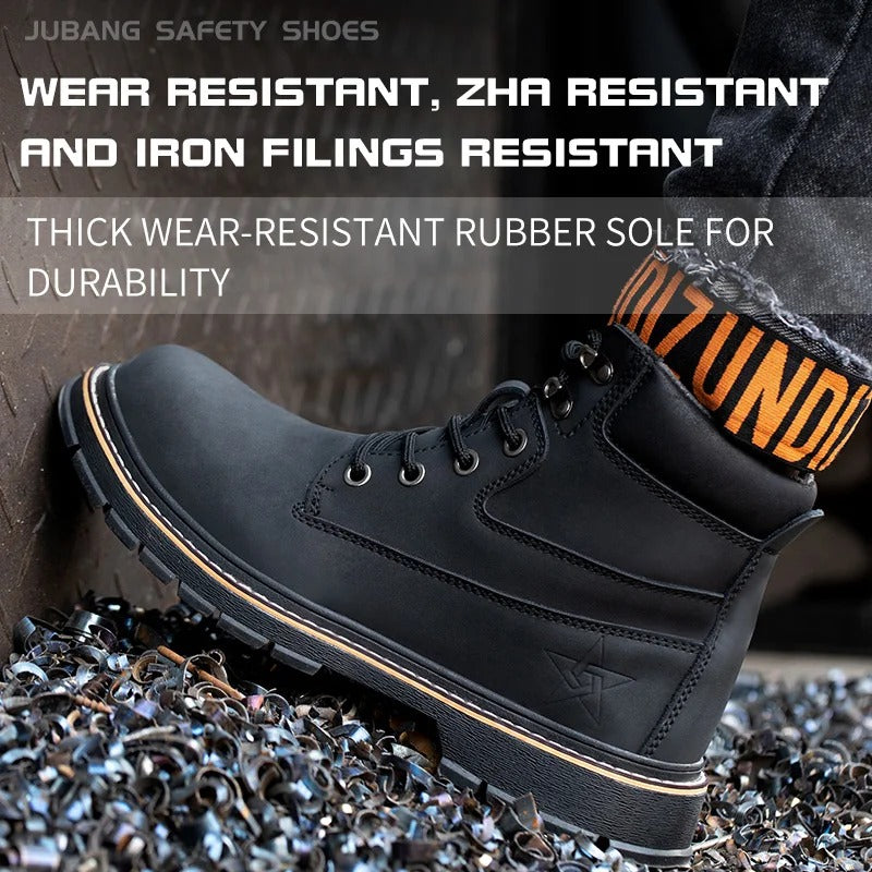 Latest Design Winter Plush Safety Boots Men Waterproof Steel Toe Indestructible Shoes