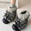 Fur Women Snow Ankle Boots Flats Platform Warm Shoes